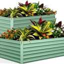 Garvee 2PCS 8x4x2ft Galvanized Raised Garden Bed Outdoor,Rust-Resistant Raised Garden Beds for Gardening, Easy Assembly Outdoor Garden Box & Planters