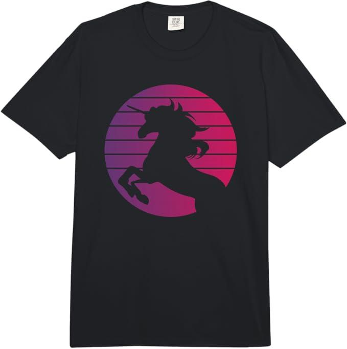 Unicorn Retro Style Vintage Comfort Colors Adult Heavyweight T-Shirt. Size S