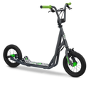 Mongoose Expo Kick Scooter, BMX-Style Handlebar & Brake Cable Rotor, Wide Foot Deck for Kids Youth Boys Girls Ages 6 and Up, Rear Axle Pegs, 12-Inch Air Tires, and Max. Weight of 175 lbs
