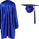 Shiny Kindergarten Graduation Cap and Gown Set (Blue)
