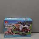 City Camper Van Building Set-Beach Camping Themed Construction Toy Kit with Mini Accessories&Lights, RV Car Model Compatible with Legos,Birthday Gift for Adults and Kids 6+(880 pcs)