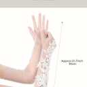BABEYOND Lace Gloves for Women - Long Mesh Tulle Gloves Floral Wedding Opera Bridal Gloves Flapper Accessories for Brides (White)