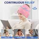 Migraine Relief Cap, Soothing Headache Ice Face Mask Products, Hot and Cold Therapy, Migraine Headache Relief Cap for Migraine, Sinus, Puffy Eyes, Tension, Stress and Hangover (Black+Pink)
