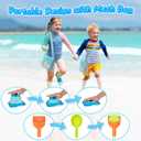 Beach Toys, Collapsible Sand Toys - 9pcs Sand Castle Building Kit: Foldable Sand Buckets, Shovels, Castle Molds & Packable Mesh Bag - Sandbox Toys for Toddlers, Kids Ages 3-12, Beach Travel