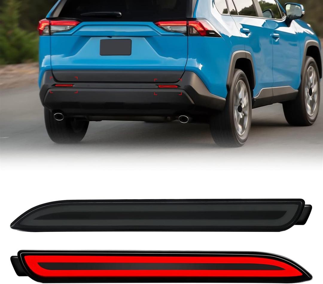 Rear Bumper Reflector Lights For Toyota RAV4 Sienna Matrix Venza Avalon Reiz LED Brake Light with Turn Signal Smoked Lens
