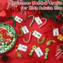 Cinnvoice 64 Sets Christmas Crafts for Adults Christmas Beaded Ornament Kit to Make Includes 24 Green Monsters 16 Xmas Tree Decorations 24 Candy Canes with Gift Cards for DIY Holiday Party Supplies