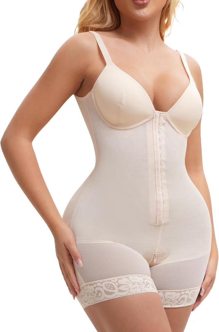 Slimers Fajas Colombianas Shapewear - Postpartum Post Surgery Shape wear - Butt Lifter Tummy Control Body Shaper (Large, Beige)