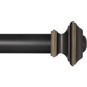 Ivilon Drapery Treatment Window Curtain Rod - Square Design 1 1/8 Rod. 120 to 240 Inch - Antique Black