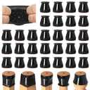 32 Pcs Chair Leg Floor Protectors for Hardwood Floors Silicone Covers to Protect Wood Tile Floors Felt Bottom Furniture Leg Caps Anti-Scratch Reduce Noise (Fit:0.9"-1.29")