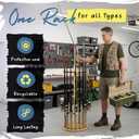Rush Creek Creations | Rod Holder for 16 Fishing Poles, Garage Organization and Storage, for Reels, Gear, Accessories, Tackle Box
