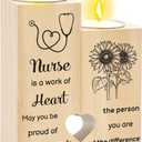 Nurse Gifts - Sunflower Nurse Appreciation Gifts for Women Candle Holder Candlestick Emergency Room ICU Rn LPN Nurses Appreciation Gift Christmas Nursing Week Graduation Gift for Nurses Nursing Women