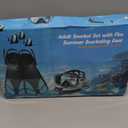 Snorkeling Gear for Adults Men Women,4 in 1 Snorkel Set with Panoramic View Diving Mask Anti-Fog Anti-Leak,Dry Top Snorkel,Fins and Travel Bag for Swimming,Snorkeling and Travel Diving (Small-Medium, LightBlue)