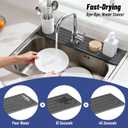 Faucet Mat for Kitchen Sink, Diatomite Stone Drying Mat & Sink Protector, Prevent Moisture, Quick-Dry Splash Guard for Kitchen & Bathroom Counter, Dark Grey, 23.6" x 3.9"