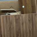 Shoe Cabinet, Slim Fluted Shoe Cabinet Storage for Entryway, Walnut Hidden Shoe Cabinet with Metal Legs and Flip Doors