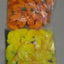 60 pcs Marigold Flowers Heads Bulk Orange and Yellow Artificial Marigolds with Stems Fake Flower Heads DIY Marigold Garland for Day of The Dead Halloween Diwali Party Decorations Home Decor