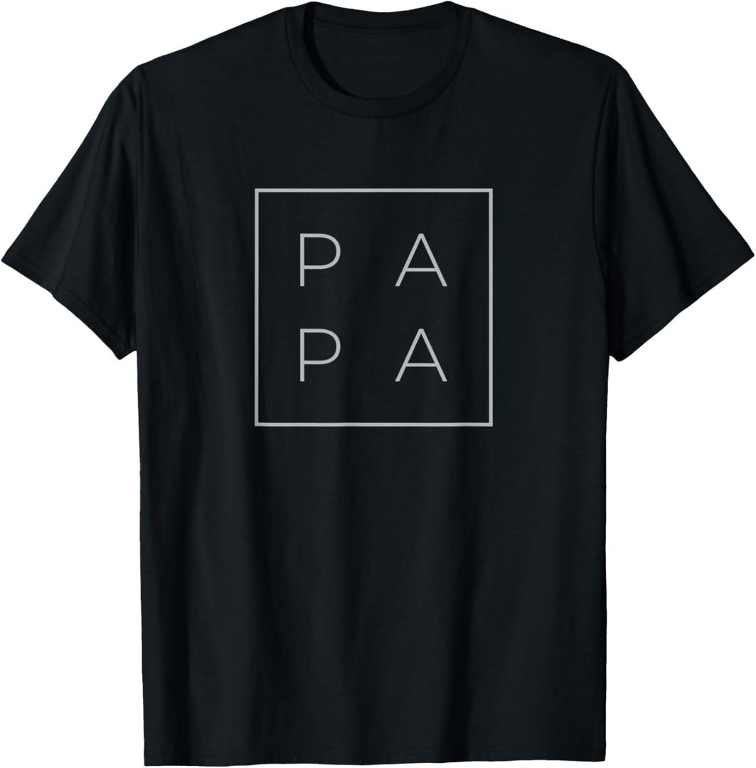 PAPA Square - Father's Day Gift For Dad, Papa, Grandpa T-Shirt (Black, Small)