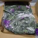 2PCS Artificial Petunia Flowers for Outdoors, Fake Flowers for Outdoor Planters UV Resistant Faux Silk Petunias for Garden Porch Yard Balcony Patio Realistic Home Kitchen Decor(Double Purple)