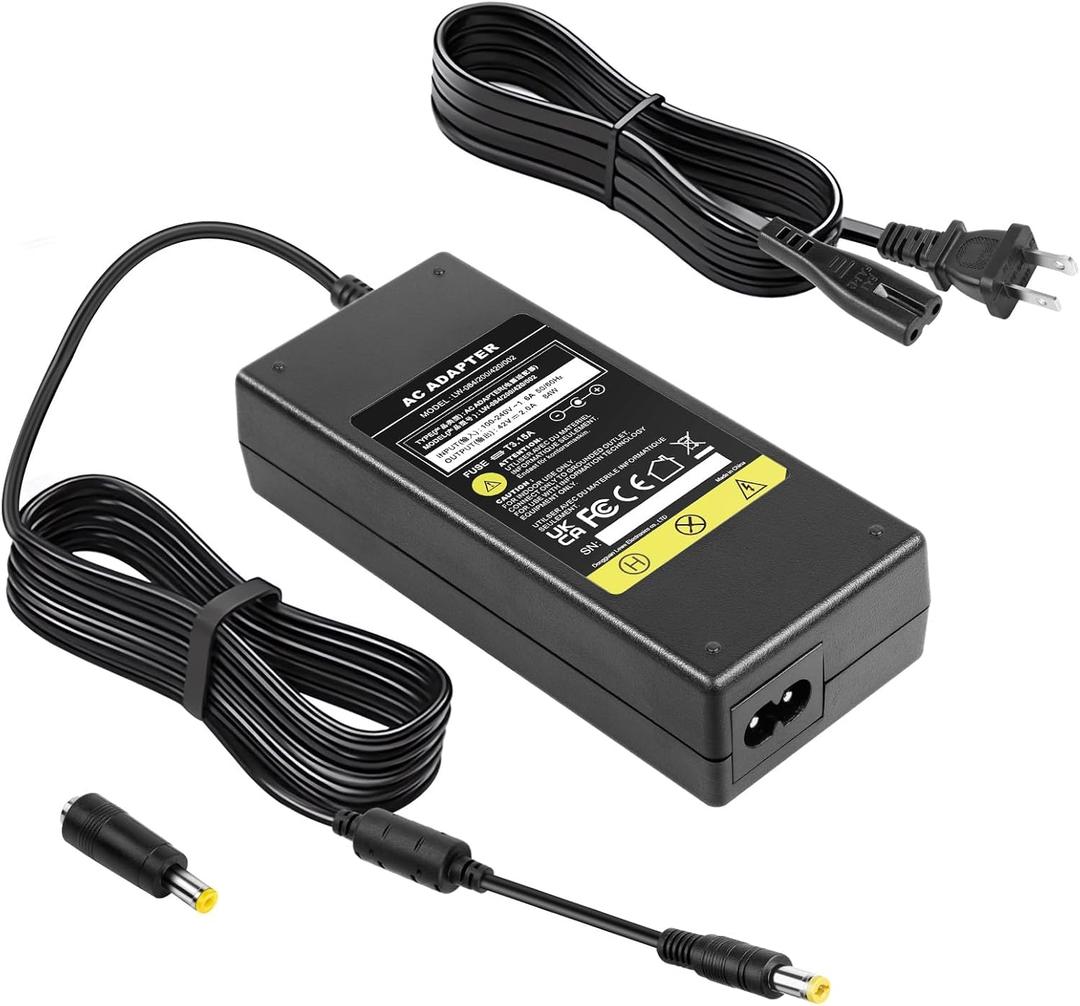Universal 42V 2A Fast Charger Compatible with GOTRAX GXL V2, G2, G3, G4, Apex, Glider, XR Elite, Supply DC 5.5 * 2.1mm with 5.5 * 2.5mm Adapter for 36V 10S Li-on Battery