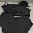 Women One Piece Cutout Swimsuits - One Shoulder Ruffle Cut Out Bathing Suit Swimwear Monokini 2025 (Large, Black)