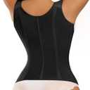 SHAPERX Waist Trainer Corset for Women Tummy Control Sport Girdle Hourglass Waist Cincher Body Shaper with Steel Boned (Black, M)