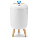 Pukomc Smart Sensor Wastebasket, Convenient and Hygienic Easy to Use, Technology Sensor Waterproof Wastebasket Plastic Trash can for Kitchen, Bathroom, Bedroom, Living Room, Office and Outdoor (1 Pack, white)