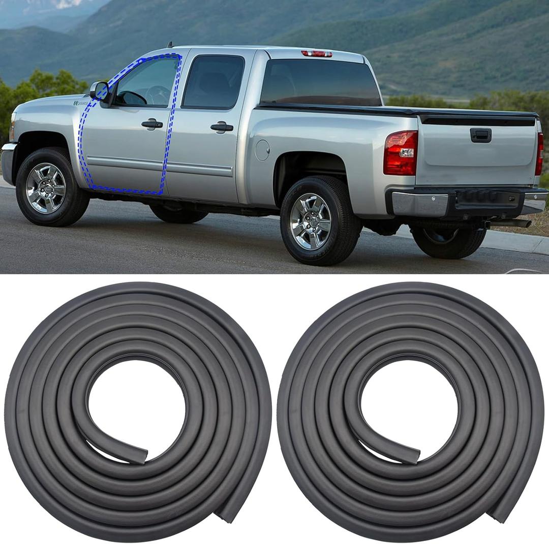 Front Door Weatherstrip Seal for 2007-2014 Chevy Silverado 1500 2500HD 3500HD,GMC Sierra 1500 2500HD 3500HD,Drive and Passenger Side Exact Match On-Body Replacement,2 Pack