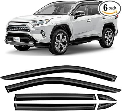 CLIM ART Incredibly Durable Rain Guards for Toyota RAV4 2019-2025, Original Tape-on Window Deflectors, Vent Deflector, Window Visors, Car Accessories, 6pcs. - 419460