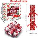 10 Pack Christmas No Snap Party Favor with Red & White Snowflake Design with Party Hat, Joke & Little Gift Inside for Kids, Xmas Gift, Christmas Seasonal Holiday Party Dinner Traditions Supplies