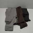 GROTEEN 3 Pack Women's Fleece Lined Maternity Leggings Over The Belly with Pockets Workout Warm Winter Pregnancy Yoga Pants (L, Black, Grey, Brown)