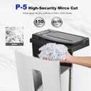 Wingwise 150 Sheet Auto-Feed Paper Shredder, Micro Cut P-5 High Security (5/64 x 19/32 inches), 60 Mins Continuous Run, Large 6-Gallon Bin, 55dB Ultra-Quiet for Home Office Use, White