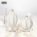 WDS WONDROUS Christmas Ornaments White and Gold Line, Glass Set of 9 Vintage Christmas Ball & Teardrop for Xmas Tree Ornament Set, Hanging Assorted Glass Balls for Holiday Home Party Decor