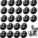 Self Adhesive Caster Wheels, Appliance Rollers for Kitchen Appliances, 360 Swivel Universal Wheel Mini Ball Transfer Roller for Storage Box (with 4 Ball Bearings, Black, 24 PCS)