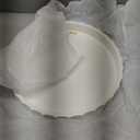 Kate and Laurel Lissi Decorative Round Tray with Wavy Design; 16 Inch Diameter; White; Modern Scalloped Circle Serving Tray for Coffee Table Ottoman; Dining Table; or Entryway Catch-All Tray