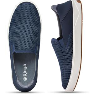 Men's Slip-On Loafers with Arch Support - Collapsible Heel Casual Walking Fashion Sneakers for Men, Lightweight Breathable Mesh Comfort Shoes 12
