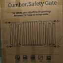 Cumbor 29.7-57" Extra Wide Baby Gate for Stairs, Mom's Choice Awards Winner-Dog Gate for Doorways, Pressure Mounted Walk Through Safety Child Gate for Kids Toddler, Tall Pet Puppy Fence Gate, White