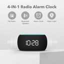 ANJANK Alarm Clock FM Radio with Bluetooth Speaker, Hi-Fi Stereo Sound, 0-100% Dimmer,7 Clolors Night Light, 8 Wake Up Sounds,16-Level Volume, Small Digital Clock with Sleep Timer for Bedroom Bedside