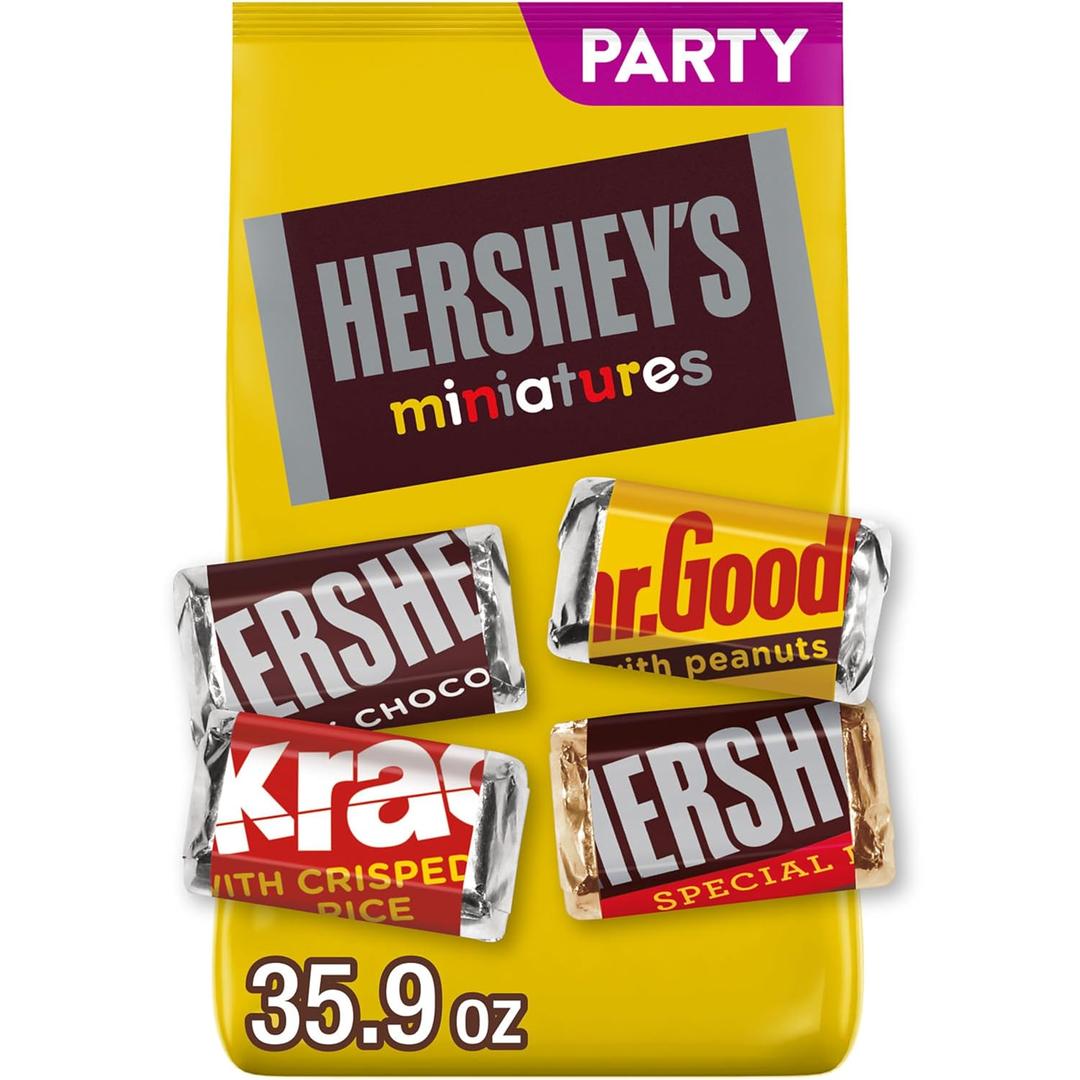 HERSHEY'S Miniatures Assorted Chocolate Candy Party Pack, 35.9 oz (EXP 08/31/26)