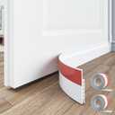 SYIPO 2 Pack Under Door Draft Stopper, 39" Premium Door Sweep Seal Strip Door Weather Stripping, Save Energy & Easy Instal Sound Proof Bottom Seal - Ideal for Keeping Out Cold/Hot Air & Noise (White)