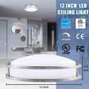 LED Flush Mount Ceiling Light - 12 Inch Ceiling Light Fixtures 3000/4000/5000K Adjustable, 16W (120W Equivalent), 1500LM, Dimmable Light Fixture for Bedroom, Kitchen, Bathroom, Energy Star, ETL