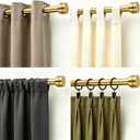 Gold Curtain Rods for Windows 18-144 Inch,Adjustable Length 1 Inch Diameter Heavy Duty Curtain Rod for Bedroom/Kitchen/Dorm/Apartment/Door