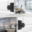 Matte Black Door Knobs Interior with Lock, Modern Privacy Rectangle Door Knob Door Handles for Bathroom Bedroom