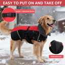 SCENEREAL Warm Dog Coat - Waterproof Dog Jacket for Large Dogs, Fleece Vest with Adjustable Buckle & Leash Hole, Windproof Reflective Cold Weather Coats for Small Medium Large Dogs, XL