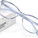 Madison Avenue Blue Light Blocking Glasses Anti Eyestrain UV Glare Blue Light Glasses for Women TV Phone Computer Gaming Eyeglasses (Clear Blue)