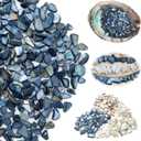 Yew & Tulip Natural Crushed Shells Chips, 32oz (2 lbs) Irregular Mother of Pearl Mosaic Fragments for Home Dcor, Vase Filler, Crafts, Wedding, DIY (32 oz (2 lbs), Dark Blue)