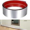 Stainless Steel Toe Kick Cover, 4" x 102" Baseboard Plate, Self Adhesive Kickplate for Bottom of Door, Kitchen Island, Cabinet, Cupboard (2PCS)