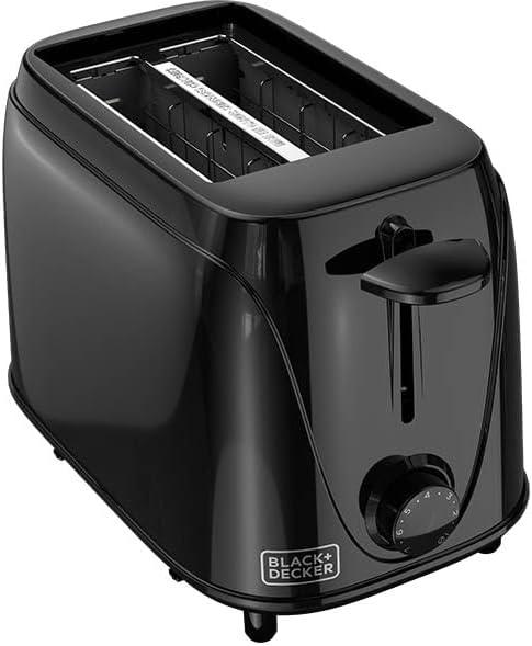 BLACK+DECKER 2-Slice Toaster with Toast Shade Selector, Removable Crumb Tray, and Auto Shut-Off