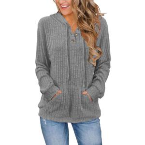 JomeDesign Womens Sweaters Fall Long Sleeve Hoodie Laides Sweatshirts Loose Casual Fashion Clothes S-2XL (Large, Grey)