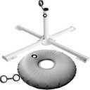 Foldable Portable Beach Umbrella Stand - Portable Patio Umbrella Base Holder, Outdoor Sunshade Anchor, with Weight Bag for Stadium, Courtyard, Garden, Beach, Grass, White