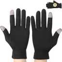 Segbeauty 8 Counts Black Cotton Gloves Touchscreen for Women and Men, 4 Pairs Hand Moisturizer Gloves with Elastic Band, Soft Sleeping Glove for Dry Hands Overnight, Spa Lotion Cotton Glove Liners (Medium)