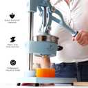 Zulay Kitchen Cast-Iron Orange Juice Squeezer - Heavy-Duty, Easy-to-Clean, Professional Citrus Juicer - Durable Stainless Steel Lemon Squeezer - Sturdy Manual Citrus Press & Orange Squeezer (Blue)